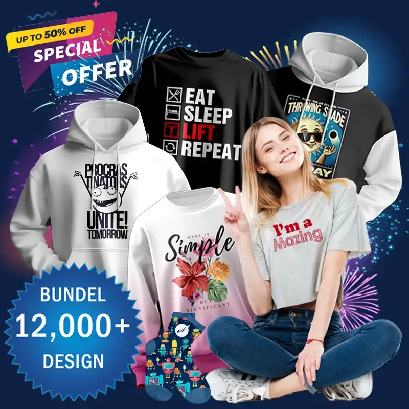تصاميم تيشيرت جاهزة للطباعة أكثر من 12000 تصميم